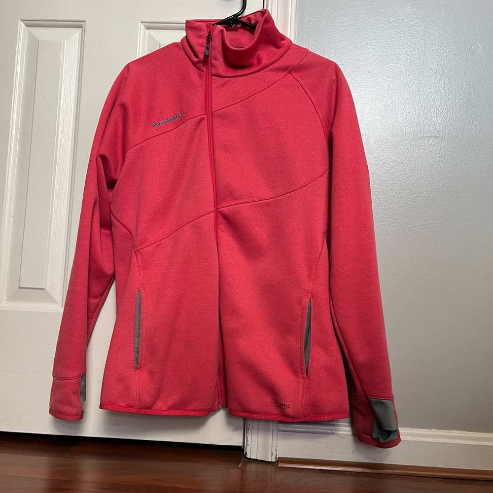 Mammut Jacket. Full Zip. Asymmetrical Style. Pinkish Coral. Size XL EUC